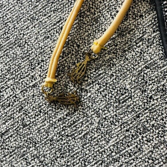 VTG Y2K Christian Audigier 2PC Bikini Sz L Rasta Leaf Print Gold Chain Luxe Swim - Picture 7 of 9